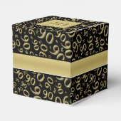 Personaliseren: 90ste verjaardagsfeestje goud / zw bedankdoosjes (Achterkant)