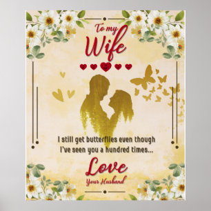 Personaliseren aan mijn vrouw van esband Butterfly Poster