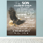 Personaliseren aan mijn zoon van liefde mam-cadeau canvas afdruk (Insitu (Houten vloer))