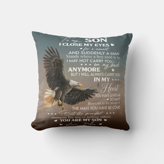 Personaliseren aan mijn zoon van liefde mam-cadeau kussen (Voorkant)