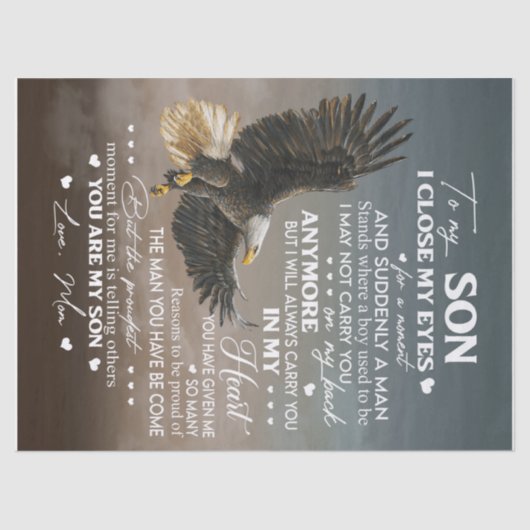 Personaliseren aan mijn zoon van liefde mam-cadeau tissuepapier (Voorkant)