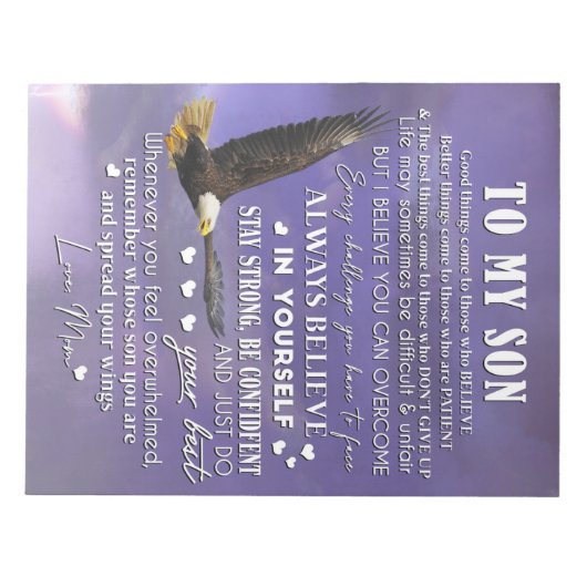 Personaliseren aan mijn zoon van Love Mam Gift Notitieblok (Voorkant)