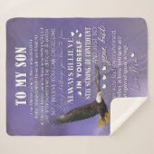 Personaliseren aan mijn zoon van Love Mam Gift Sherpa Deken (Voorkant (horizontaal))