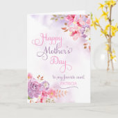 Personaliseren aan tante, Happy Moederdag Kaart (Gele Bloem)