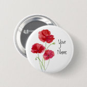 Personaliseren - Aangepast - Rode klaprozen - Wate Ronde Button 5,7 Cm (Voorkant /achterkant)