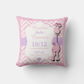Personaliseren - Baby roze Giraffe Kussen (Voorkant)