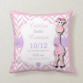 Personaliseren - Baby roze Giraffe Kussen