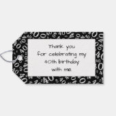 Personaliseren: "Bedankt" 40th Birthday Gift Label Cadeaulabel (Achterkant Horizontaal)