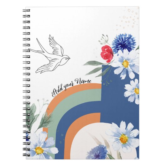 PERSONALISEREN: BOHO met Vogel | Notitieboek Journ (Voorkant)