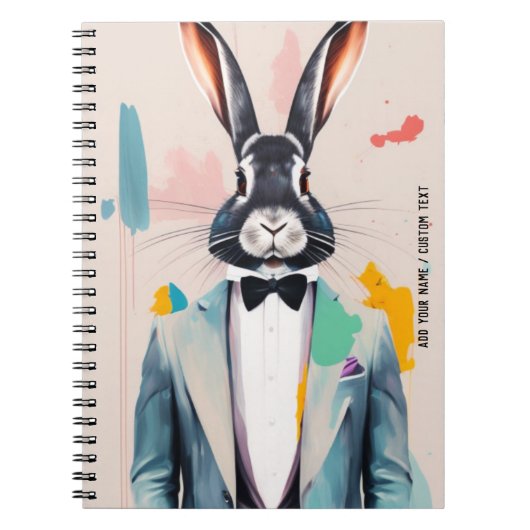 PERSONALISEREN - Bunny Rabbit Gentleman | Notitieb Notitieboek (Voorkant)