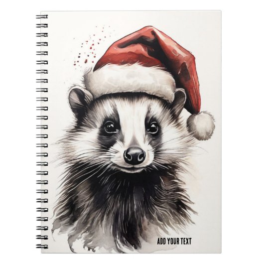 PERSONALISEREN: Christmas Badger | Notitieboek (Voorkant)