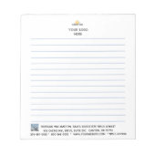 Personaliseren: Corporate Logo QR Code Lined Notitieblok (Voorkant)