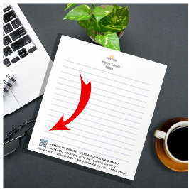 Personaliseren: Corporate Logo QR Code Lined Notitieblok