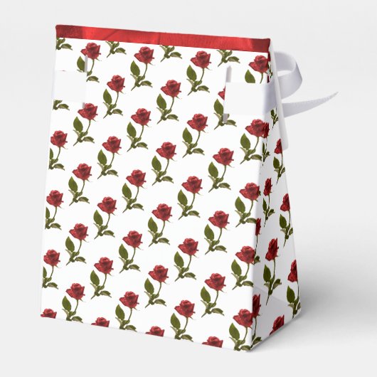 Personaliseren: Dank u - Red Roses Pattern Bedankdoosjes (Achterkant)