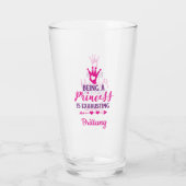 Personaliseren Een prinses zijn is Gift uitdrijven Glas (Achterkant)