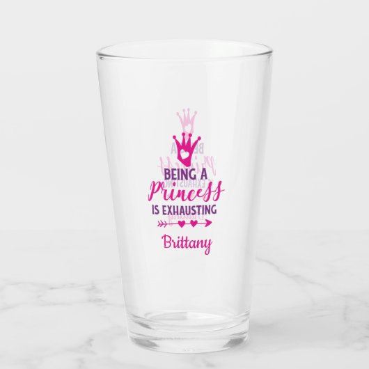 Personaliseren Een prinses zijn is Gift uitdrijven Glas (Achterkant)