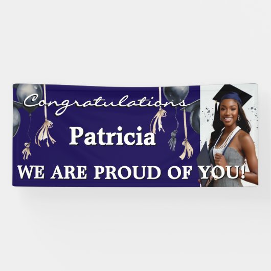Personaliseren - Eenvoudig Afstuderen Ontwerpbanne Spandoek (Horizontaal)