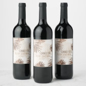 Personaliseren Eigen tekstnaam toevoegen Tropical  Wijn Etiket (Flessen)