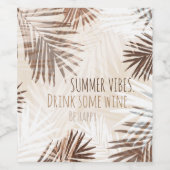 Personaliseren Eigen tekstnaam toevoegen Tropical  Wijn Etiket (Enkel label)