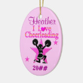PERSONALISEREN EN DATEN IK HOU VAN CHEERLEADING OR KERAMISCH ORNAMENT (Links)