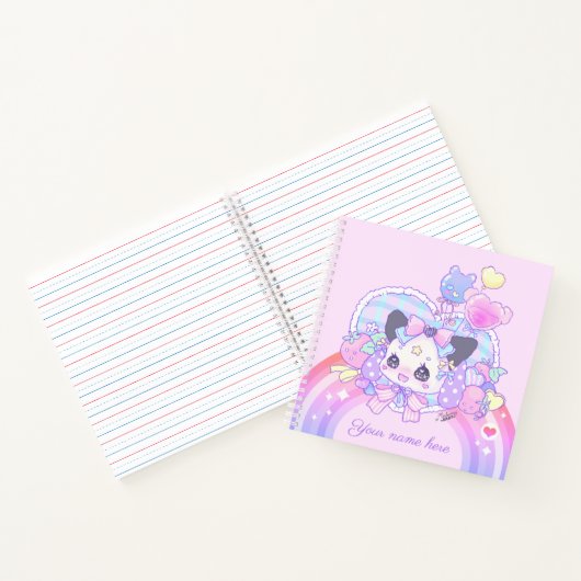 Personaliseren - feesten kei, kawaii schattige bun notitieboek (Binnen)