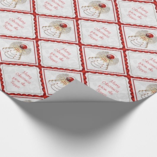 Personaliseren - Filigree Merry KerstAngel Cadeaupapier (Hoek)