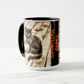 Personaliseren: Foto Halloween Black Cat Mok (Voorkant links)