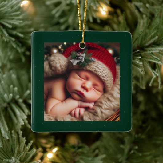 Personaliseren Foto Keramisch Vierkant Ornament (Boom)