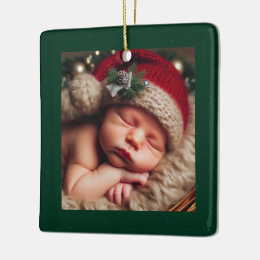 Personaliseren Foto Keramisch Vierkant Ornament (Links)