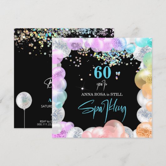 *~* PERSONALISEREN GENERIEK elke leeftijd Ballonne Kaart (Voorkant / Achterkant)