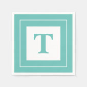 Personaliseren: Geometrisch minimalistisch Blauwgr Servetten (Voorkant)