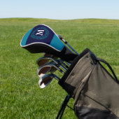 Personaliseren Golf Head Hoesje Initiaal Blue Driv Golfheadcover (Insitu)