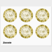 Personaliseren: "Happy Birthday" Goud getextureerd Ronde Sticker (Vel)