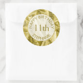 Personaliseren: "Happy Birthday" Goud getextureerd Ronde Sticker (Tas)