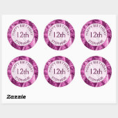 Personaliseren: "Happy Birthday" Orchidee getextur Ronde Sticker (Vel)