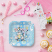 Personaliseren - Happy Bunny Easter Papieren Bordje (Feest)