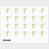 PERSONALISEREN HART Ierse danser dansen blond haar Hart Sticker (Vel)