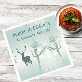 Personaliseren - Herten en boom patroon Servet