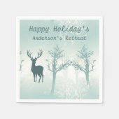 Personaliseren - Herten en boom patroon Servet (Voorkant)