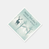 Personaliseren - Herten en boom patroon Servet (Hoek)