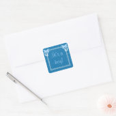 Personaliseren Het is een jongen Baby shower Blauw Vierkante Sticker (Envelop)