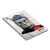 PERSONALISEREN: Hipster Cat | Notitieboek Journal (Rechterzijde)