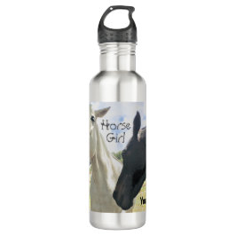 Personaliseren - Horse Girl - Funny horse Waterfles