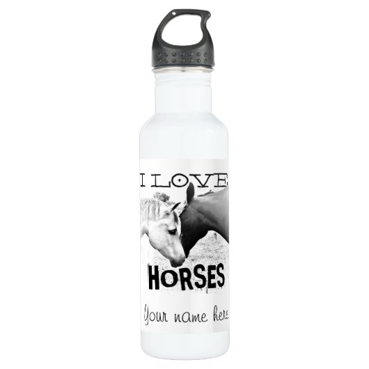 Personaliseren - Ik hou van HORSES - Waterfles (Voorkant)