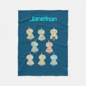 Personaliseren - Illustratie van Cute Robot Fleece Deken (Voorkant)