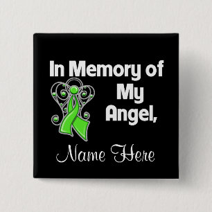 Personaliseren in Memory Angel Non-Hodgkin lymfoom Vierkante Button 5,1 Cm