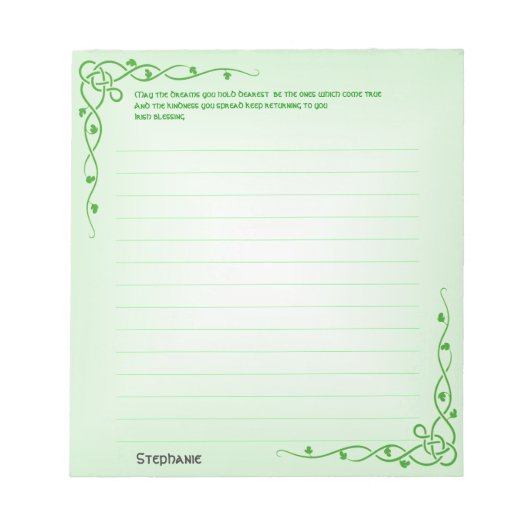 Personaliseren: Irish Blessing (#1) Celtic Braids Notitieblok (Voorkant)