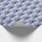 Personaliseren, jongen, eerste communiqué blauw cadeaupapier (Hoek)