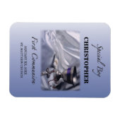 Personaliseren, jongen, eerste communiqué blauw magneet (Horizontaal)