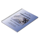 Personaliseren, jongen, eerste communiqué blauw notitieboek (Linkerzijde)